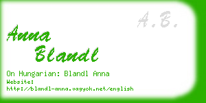 anna blandl business card